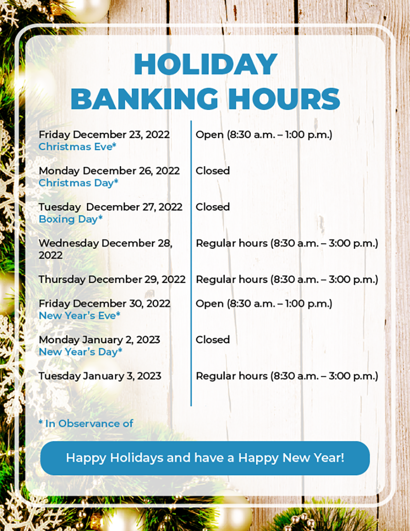 Holiday Hours Republic Bank (BVI) Limited